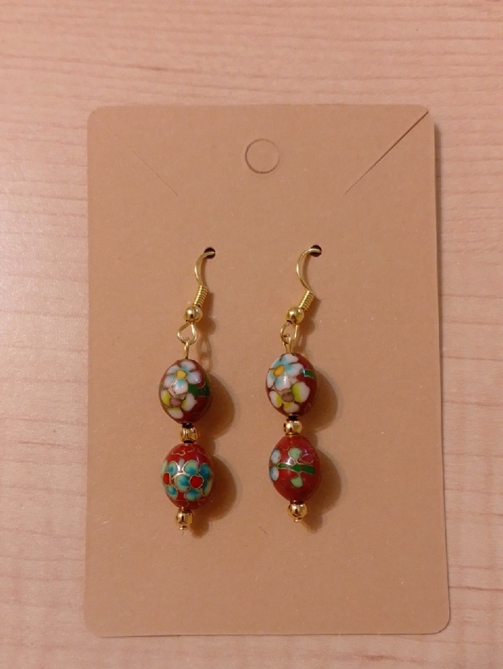 *3/$20* New Vintage Cloisonne pierced dangle earrings